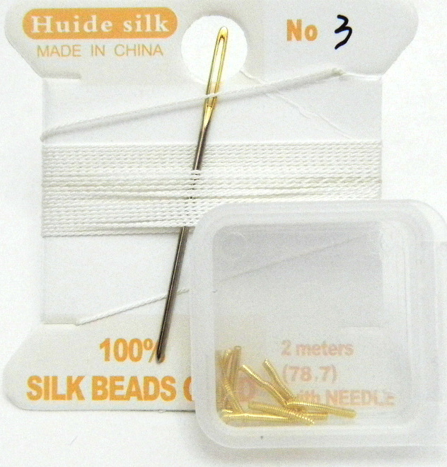 One Thread Method White Silk for a Gold Clasp